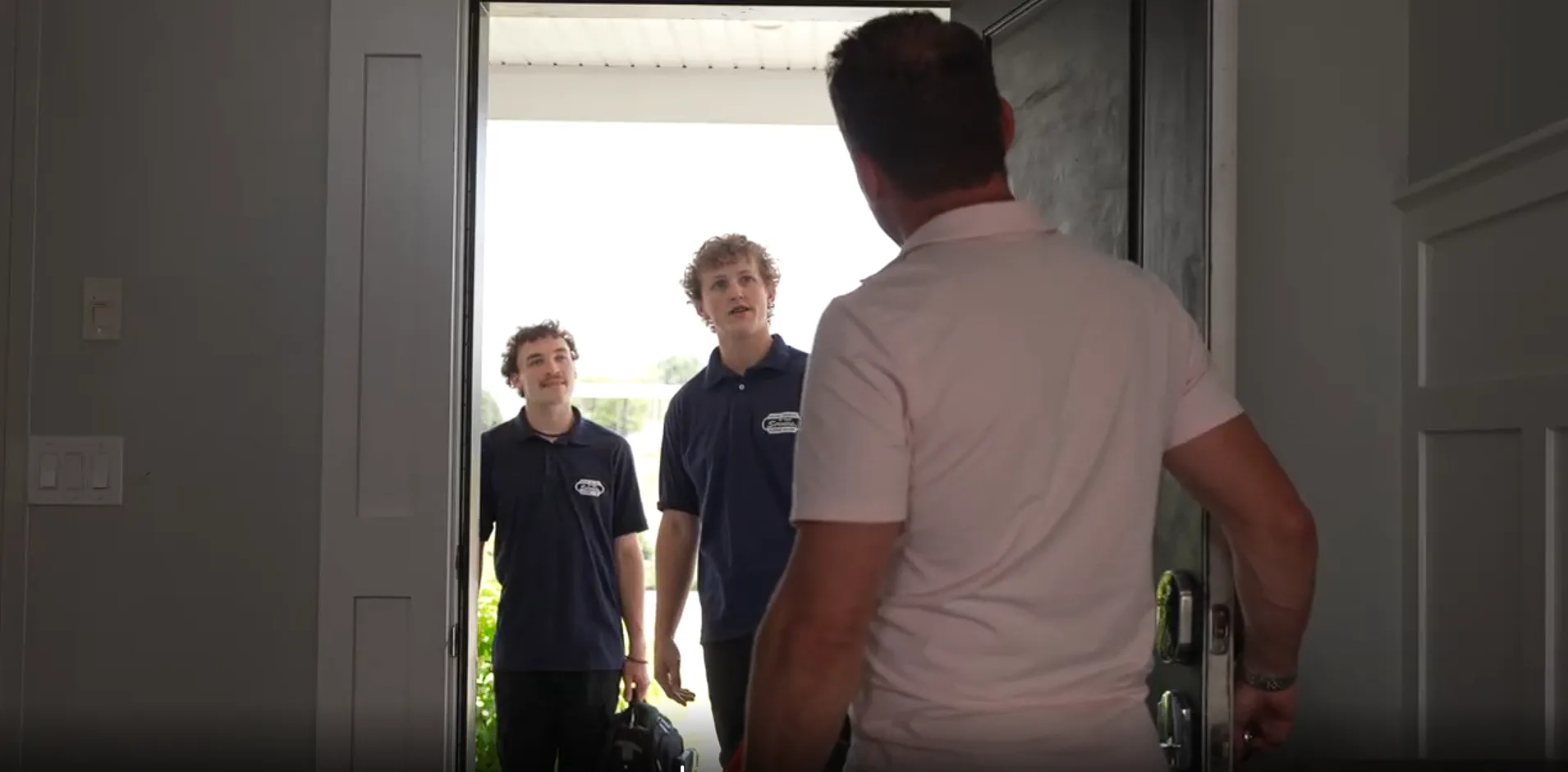 customer opening the door